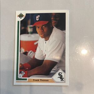 Red and Blue Trading Cards for Collectors of frank thomas Upperdeck 1990 mint